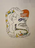 Trois lithographie : - Femme oiseau by Charles Lapicque, Lithographie sur papier japon, sold Dec 2023
