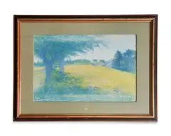 Cailhau, une ferme by Achille Laugé, Pastel sur toile, sold Dec 2023