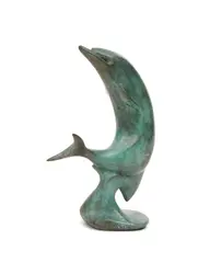 Dauphin by Claude Lhoste, Épreuve en bronze à patine verte, sold Dec 2023