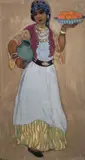 Porteuse d'oranges by André Suréda, Pastel signé en bas à gauche, sold Apr 2023