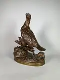 Perdrix by Jules Moigniez, Epreuve en bronze à patine brun nuancé, sold Feb 2023