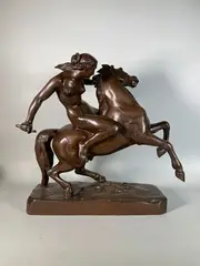 Amazone by Jean-Jacques Feuchère, 1843, Epreuve en bronze à patine brun nuancé, sold Feb 2023