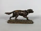Epagneul à l'arrêt, tête tournée (Fabio) by Pierre-Jules Mêne, Epreuve en bronze à patine brun nuancé, sold Feb 2023