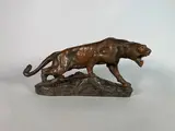 Tigre rugissant by Thomas François Cartier, Epreuve en bronze à patine brun nuancé, sold Feb 2023