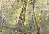Sous bois by Henri Harpignies, Aquarelle signée en bas à gauche, sold Dec 2022