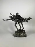 Au but by Alfred Boucher, Epreuve en bronze à patine brun nuancé, sold Dec 2022