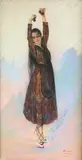 La danseuse aux castagnettes by Emile Deckers, 1937, Pastel sur papier marouflé sur toile signé et daté en bas à droite, sold Oct 2022