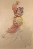 Danseuse andalouse by Gaston Vuillier, Aquarelle signée et située à Grenade vers le bas à droite, sold Oct 2022