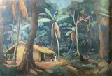 Paysage de Tahiti by Paul-Emile Colin, Pastel signé en bas à droite, sold Oct 2022