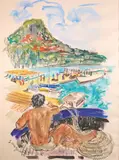 Amarrage au port à Tahiti by Stéphane Magnard, Aquarelle signée en bas à gauche, sold Oct 2022