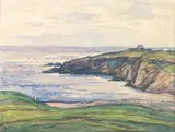 Côte rocheuse by Jan Peszke, Aquarelle signée en bas à gauche, sold Oct 2022