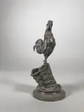 Le coq by August Cain, Epreuve en bronze à patine brun nuancé, sold Oct 2022