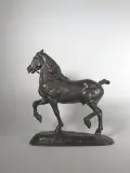 Cheval primé by Emmanuel Frémiet, Epreuve en bronze à patine brun nuancé signée, sold Oct 2022