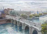 Paris, printemps au Pont-neuf by Jean Leyssenne, Aquarelle sur papier, sold Jun 2026