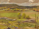 Landscape by A. Y. Jackson, oil on board, sold Feb 2025