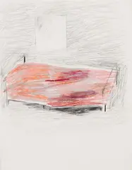 River-bed by Betty Goodwin, graphite and oil pastel on paper, sold Feb 2025