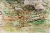 Untitled (Stones in water) by Betty Goodwin, gouache and watercolour on paper, sold Feb 2025