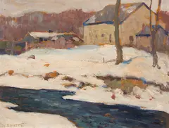 Winter on the Don by John William Beatty, oil on board, sold Jan 2025