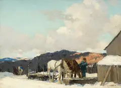 The Watering Trough by Frederick Simpson Coburn, 1931, oil on canvas, sold Jan 2025