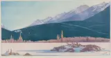 Beaver Lodge, Vermillion Lakes, Banff by Walter J. Phillips, colour woodcut on paper, sold Jan 2025