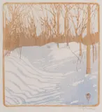 Winter Sunshine by Walter J. Phillips, colour woodcut on paper, sold Jan 2025
