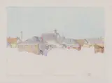 A Winnipeg Street Snow Bound by Walter J. Phillips, colour woodcut on paper, sold Jan 2025
