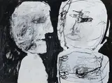 Untitled (Two Figures) by Betty Goodwin, 1966, ink and gouache on paper, sold Jan 2025