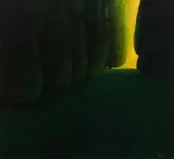 The Green Wall by Ross Penhall, 2004, oil on canvas, sold Jan 2025