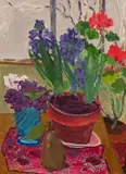 Winter Window by Frances-Anne Arbuckle, oil on canvas board, sold Jan 2025