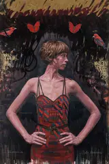 Le monde de la Mondaine by Tim Okamura, 2010, oil and mixed media on canvas, sold Jan 2025