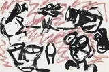Faces by John Scott, mixed media on paper, sold Jan 2025