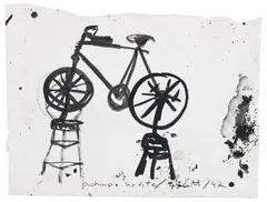 Duchamp Update by John Scott, 1992, acrylic on paper, sold Jan 2025