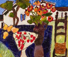 Provençale aux cerises by Claude A. Simard, 2011, acrylic on canvas, sold Jan 2025