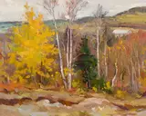 Un jour d’automne aux Éboulements, P.Q. by Umberto Bruni, 1977, oil on canvas, sold Jan 2025