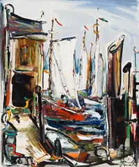 Marine Atlantique by Joseph Giunta, 1964, oil on board, sold Jan 2025