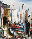 Marine Atlantique by Joseph Giunta, 1964, oil on board, sold Jan 2025