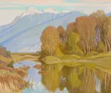 Old Chilliwack Channel, Autumn, Cultus Lake by Illingworth Kerr, oil on canvas, sold Jan 2025