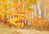 Poplar and Autumn Colour by Tom Keith Roberts, oil on board, sold Jan 2025