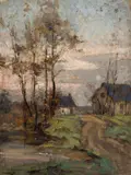 Country Scene by Berthe des Clayes, oil on canvas, sold Dec 2025