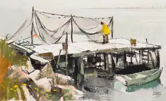 Festooned, Prospect, Nova Scotia by Adrian Dingle, oil on board, sold Dec 2025