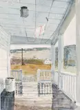 Wet Veranda by Thomas de Vany Forrestall, 1980, watercolour on paper, sold Dec 2025