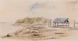 Untitled (Riverbank) by Frederick Whymper, 1867, watercolour on paper, sold Dec 2025