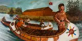 Untitled (Canoe Brigade) by Kuba Bryzgalski, 1998, oil on canvas, sold Dec 2025