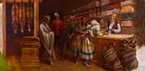 Untitled (The Trading Post) by Kuba Bryzgalski, oil on canvas, sold Dec 2025