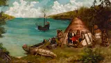 Untitled (The First Encounter) by Kuba Bryzgalski, oil on canvas, sold Dec 2025