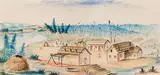Fort des Ramparts by Father Emile Petitot, 1870, watercolour on paper, sold Dec 2025