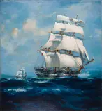 The "Prince Albert" and "Prince Rupert" in Hudson Bay, 1845 by John Robert Charles Spurling, 1926, oil on board, sold Dec 2025