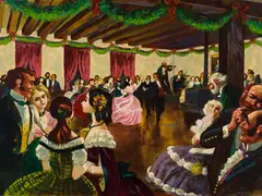 Ball at Upper Fort Garry, 1862 by William Arthur Winter, oil on canvas, sold Dec 2025