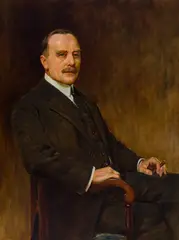 Portrait of Sir Augustus Nanton by Nicholas Raphael de Grandmaison, oil on canvas, sold Dec 2025
