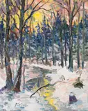 Lever du soleil by Armand Tatossian, oil on canvas, sold Apr 2025